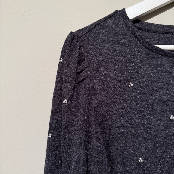 Ann Taylor blouse pearl embellishments puffed sleeves Office Casual Women XS - Picture 3 of 9